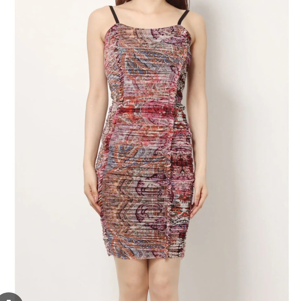 NWT Marciano Poetic Paisley Mathea Mesh Ruched Dress XS